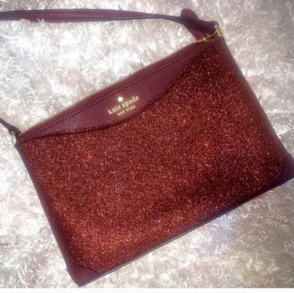 Kate Spade Glitter Crossbody Bag - Burgundy
